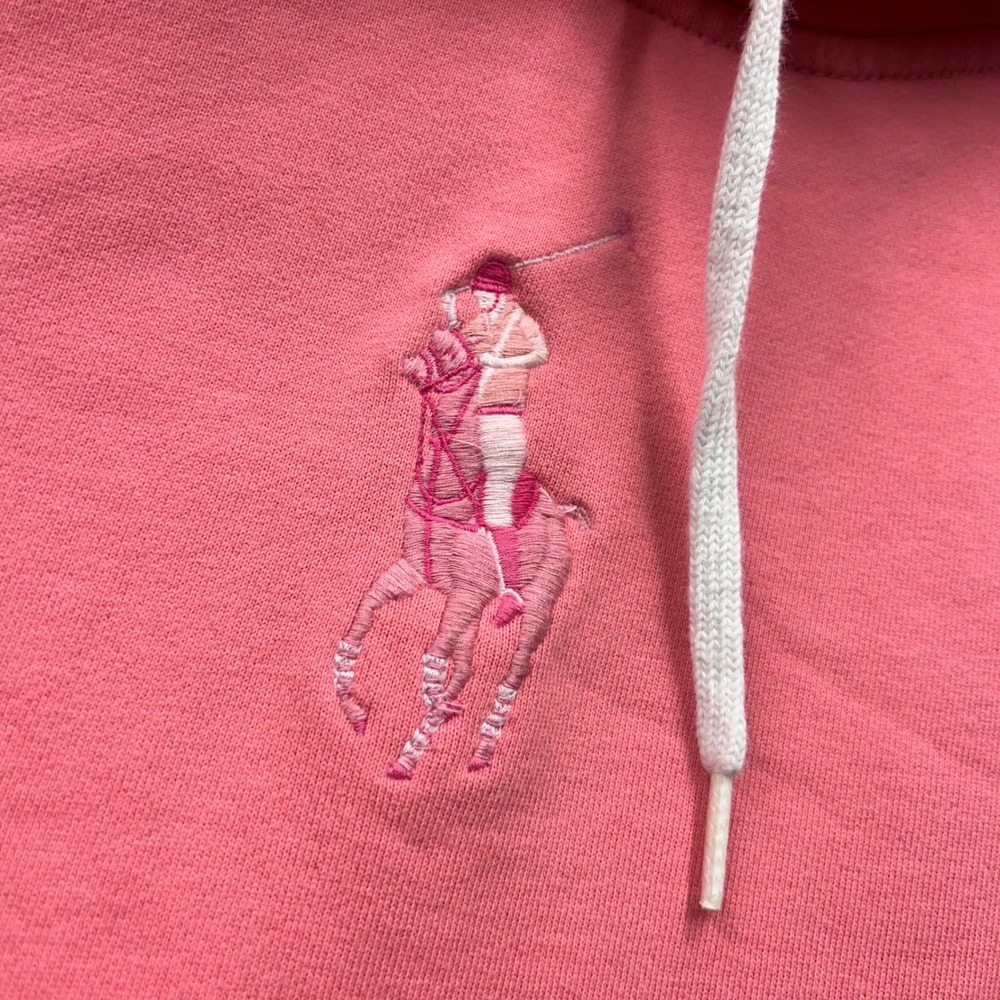 Polo Ralph Lauren Womens Pink Big Pony Embroidered Hoodie Sweatshirt Small - Picture 4 of 8